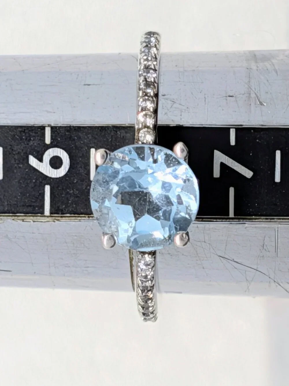 NEW Genuine Diamond and Blue Topaz Ring